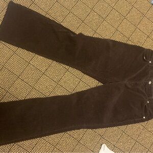 Dark brown thin corduroy pants..